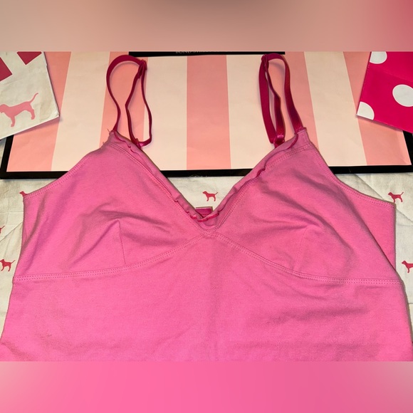 VS PINK VINTAGE Y2K 2005 TANK TOP CAMI CAMISOLE RUFFLE TRIM RARE HTF NWT LG - Picture 3 of 8